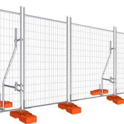 China 3mm Wire Diameter Metal Frame Pipeline Temporary Barrier Panel with Bracket Support for sale