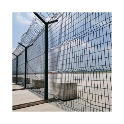 China High quality 3D Curved Steel Wire Mesh Security Fence Modern Design round Chain Link with Razor Barbed Wire for Farms for sale