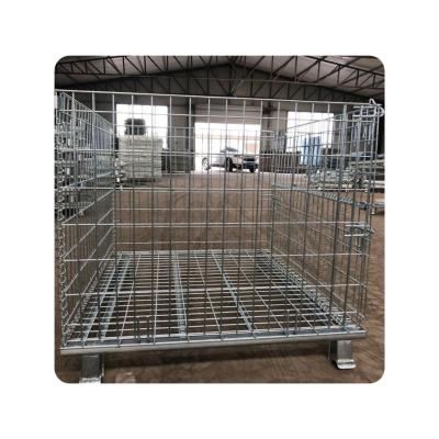 China 1200*1000*890 mm 50*50*5.8 capacity loading 1000kgs Wire Mesh Cage for Warehouse Storage for sale