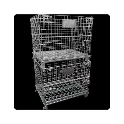 China Low-Carbon Steel Foldable Collapsible Metal Storage Wire Mesh Container 1000*800*840 for sale