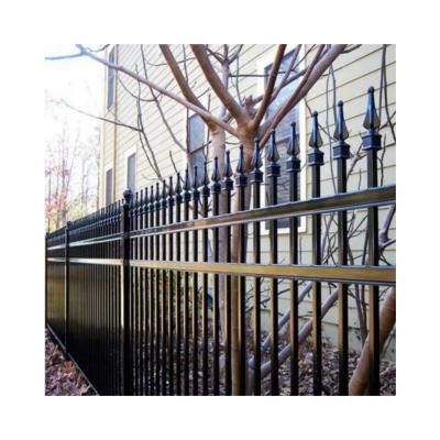 China Hot Sale Portable outdoor australian 6 foot black powder coated wrought iron picket metal fence for sale for sale