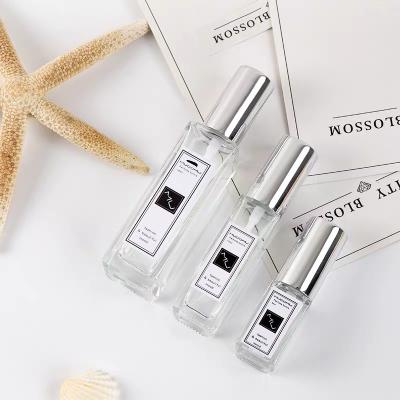 China Wholesale Cosmetic Custom Design 5ml 10ml 20ml 30ml Transparent Elegant Square Glass Spray Empty Perfume Bottle for sale