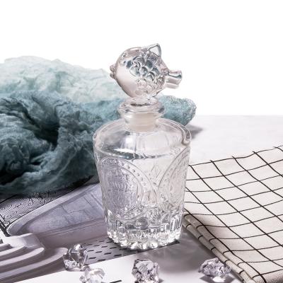 China 150mL High Quality Unique Empty Clear Glass Cosmetic Reed Diffuser Bottle With Cap for sale