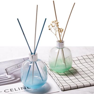 China High Quality Cosmetic Customized Luxury Round Empty Glass Reed Diffuser Bottle With 200mL Cap for sale