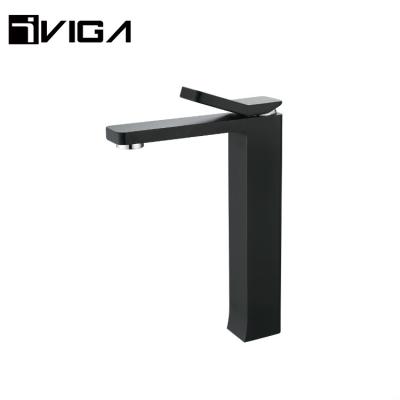 China China VIGA Modern Basin Faucet Wholesale Single Lever Brass Black Bathrooms Tall Basin Mixer Tap for sale