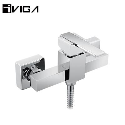 China Without Brass Chrome Sliding Bar Bathroom Bath Faucet Single Handle Wall Mounted Bath Shower Mixer for sale