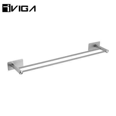 China BRIEF New Brushed Metal Style Bathroom Nickel Towel Rack Stainless Steel Bathroom Towel Rack Wall for sale