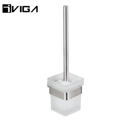 China Modern Modern Bathroom Toilet Glass-Metal Wall Mounted Brush Holder for sale