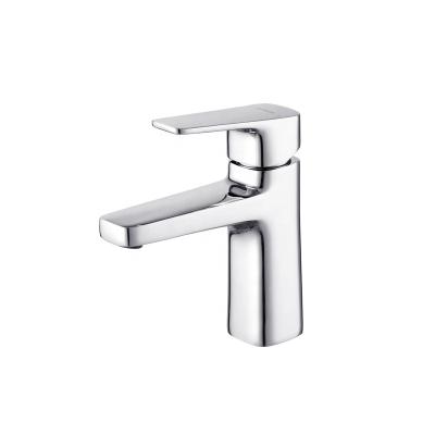 China Modern Hot Sale Square Brass Chrome Single Handle Bathroom Sink Faucet for sale