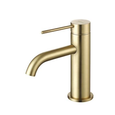 China Modern Gold Chrome Bathroom Basin Faucet Eu Single Level Brass Basin Faucet for sale