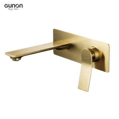 China Modern Wall Mounted Basin Faucet Bathroom Basin Mixer Gold Faucet Basin for sale