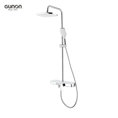 China With Slide Bar Push Button Shower Mixer Tap Chrome Color Luxury Wall Mounted Shower Faucet for sale