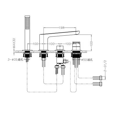 China Without Slide Bar Chrome Shower Tub Faucet Bathtub Faucet Polishing Luxury Mixer for sale