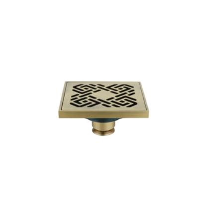 China Modern Foshan Gunon Gold Color Floor Drain Square Bronze Floor Drain for sale