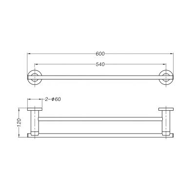 China Gunon Contemporary Metal Wall Shelf Towel Rack 304 Stainless Steel Towel Rack for sale