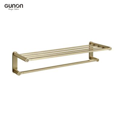 China Durable Square Round Brushed Gold Towel Rack Holder Round Brushed Gold Towel Rack for sale