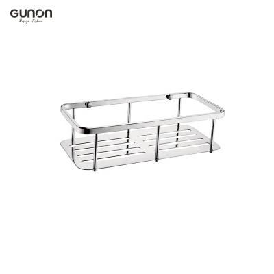 China Durable Chrome Stainless Steel Bathroom Organizer Shelf Bathroom Shelf Wall Mounted Shower for sale