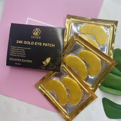 China Anti-Wrinkle Private Label 24K Gold Crystal Collagen Eye Pad Hydrogel Under Eye Patches Anti Aging Nourishing Eye Mask for sale