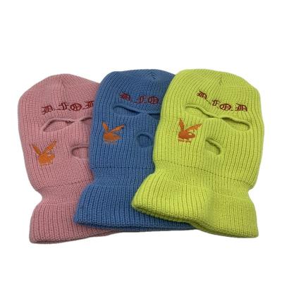 China Dobby ready to ship colorful 3 hole balaclava knit rabbit style skimask wholesale recycling skimask for sale