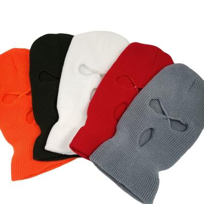 China Wholesale Knitted Crochet Beanie Hats Designer Embroidered Full Image 2021 Face SkiMask for sale