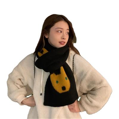 China Winter Scarf Super Cute Cartoon Bear Scarves Knitted Women Men Scarf Fashion Shawl for sale