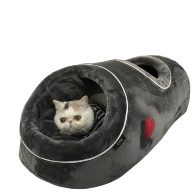 China Viable Custom Design Yurt Cat Bed Pet Cat Sleeping Bag Dog Cat Plush Beds Luxury Rectangle Pet Bed for sale