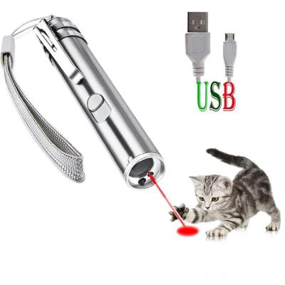 China Cat Laser Toys Rechargeable Cat Interactive Viable Dot Kitten Cat Toy Laser Pointer Red for sale