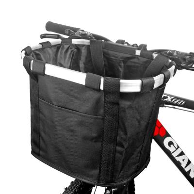 China Perfect Detachable Front Folding Detachable Cycling Bag Pet Cat Dog Carrier Travel Removable Bag Fashion Bicycle Basket Viable Wholesale Bike for sale