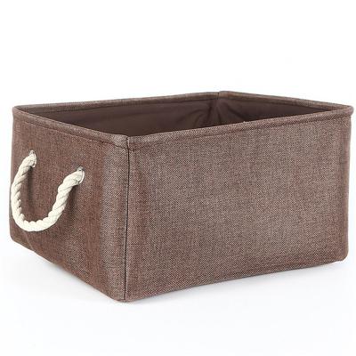 China Viable Modern Design Rectangular and Canvas Bin Cloth Bin Storage Bag Organizer Tissue Basket for sale