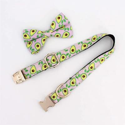 China High Quality DETACHED Bow Tie and Bandana Printed Cute Dog Collar and Leash for sale