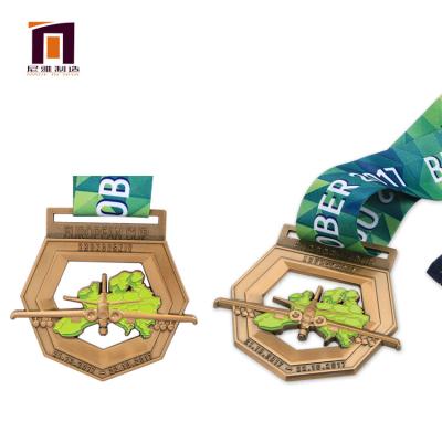 China Customizable Multi Color Competition Ribbon Aluminum Iron Metal Souvenir Personalized Custom Sport Medal for sale