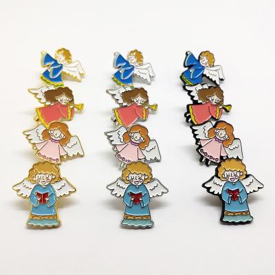 China Wholesale Cheap Sublimation Angel Hard Metal Custom Enamel Lapel Pin from Europe Manufacturer for sale