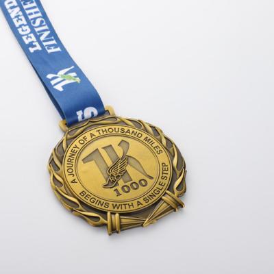 China Customizable Zhongshan Medal Professional Customize Gold 3D Metal Marathon Casting Medal For Souvenir for sale