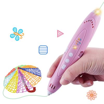 China Low Temperature 3D Printing Pen With Colorful Flashing LED Lights Low Temperature Cartoon Style Safety PCL Filament USB Eco-Friendly Filling for sale