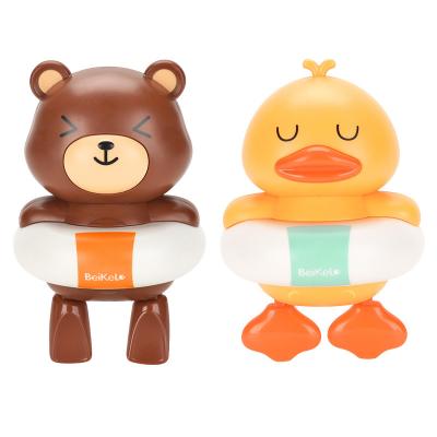 China Wind Up Baby Bath Toys Palymate Backstroke Swimming Adorable Bathing Floating Animals Lean Bear For Infant for sale