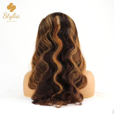 China Body Wave Wigs Human Hair Lace Front Brazilian,Hd Ombre Gold Glueless Piano Wave Deep Curly Lace Front Hair Highlight Wig for sale