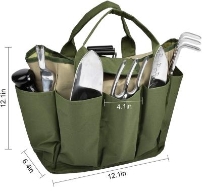 China Heavy Duty Simple Canvas Garden Tote With Pockets Large Organizer Bag for sale