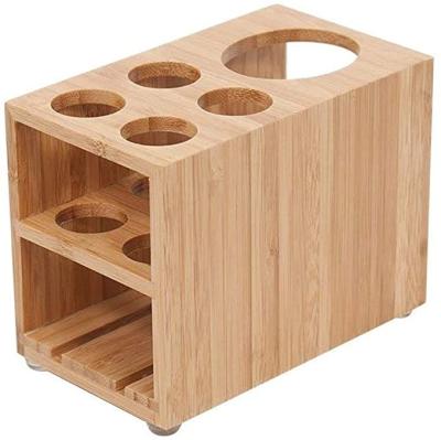 China Sustainable Bamboo Bathroom Dresser Toothpaste Holder Toothbrush Holder for sale