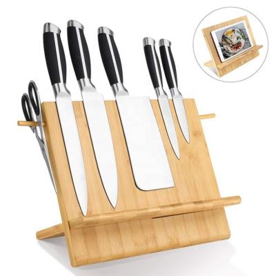 China Disposable Bamboo Magnetic Knife Block, Powerful Magnetic Knife Holder, Large Capacity Knife Block Organizer and Storage for sale