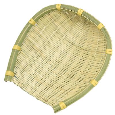 China Original Eco-friendly Natural Farmhouse Woven Basket Grain Drying Basket Fruit Gift Handwoven Woven Open Bamboo Fruit Gift Bamboo Stockings for sale