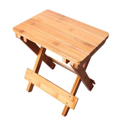 China Household Adjustable Bamboo Portable Solid Bamboo Stool Folding Small Chair Bench Outdoor Fishing Square Stool for sale