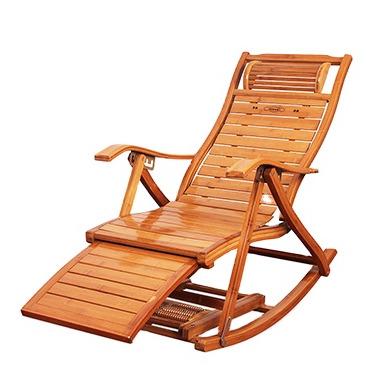 China (Height)Adjustable Bamboo Folding Recliner Rocking Chair Household Leisure Sleep Sandal Chair Adult Leisure And Wellness Chair For The Elderly for sale