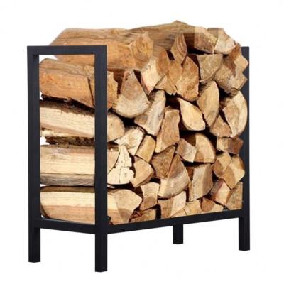 China Easy Assembled Firewood Rack Log Rack Black Steel Firewood Log Rack Wood Fire Storage 24 Inch Indoor/Outdoor Supply OEM Service for sale