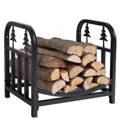 China Easy Assembled Indoor/Outdoor Firewood Racks 18 Inches Small Log Rack Frames Decorative Fireside Log Racks, Black Provide OEM Service for sale