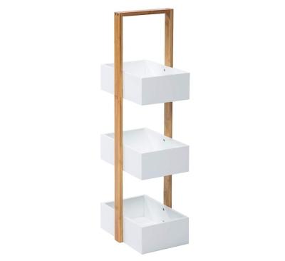 China Viable Hot - Selling Living Room Bathroom Storage Bamboo Rack 3-Layer Finished Rack for sale