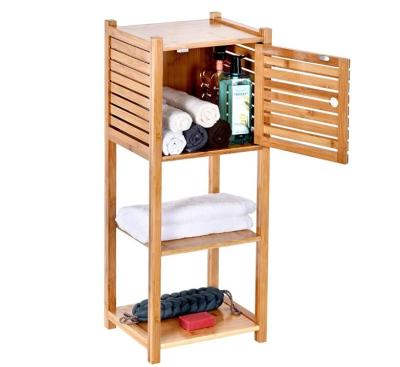 China Sustainable New Bamboo Bathroom Locker Wooden Bathroom Management Rack for sale