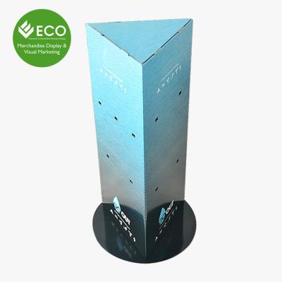 China Wholesale Cardboard Hook Display Floor Corrugated Hanging Rack Paper Glass Display Stand for sale