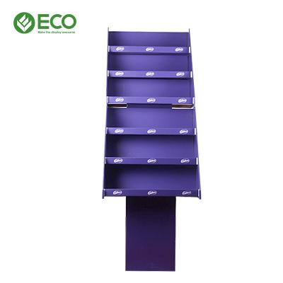 China Recyclable Supermarket Display Rack Retail Candy Shop POS Cardboard Floor Rack Chocolate Display Rack for sale