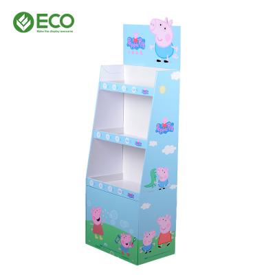 China Recyclable Custom Potato Chip Food Display Stand Cardboard Logo Printed Paper Display Rack For Supermarket for sale