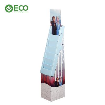 China Shopping Mall Rack Stand Magazine Display Rack Cardboard Portable Paper Cartoon Display for sale